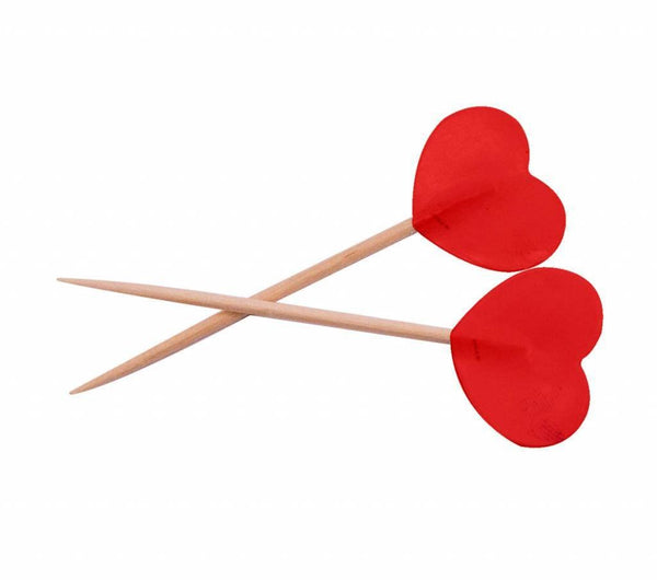 50 stuzzicadenti a forma di cuore