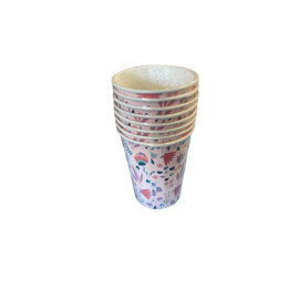 8 vasi di fiori rosa