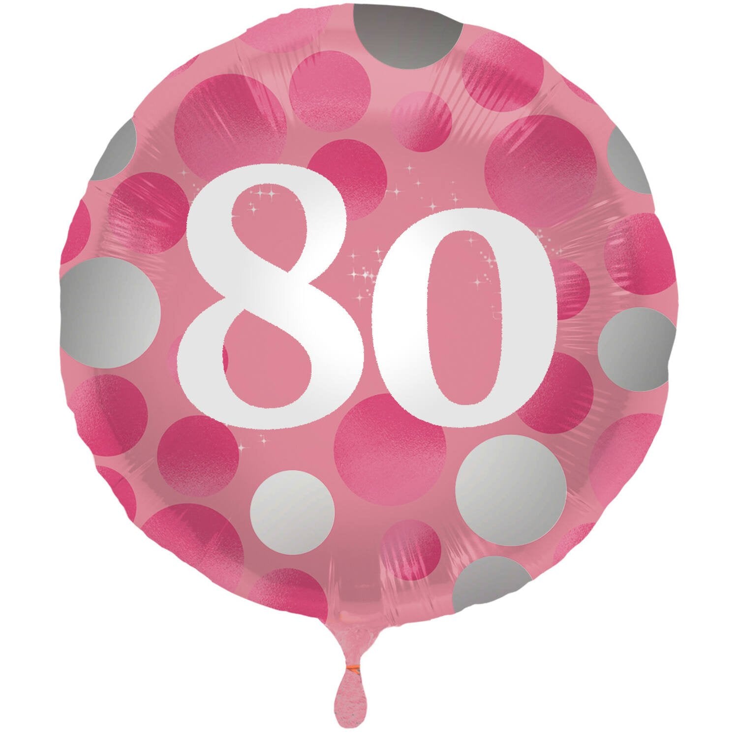 Palloncino per 80° compleanno, in lamina rosa brillante, 45 cm