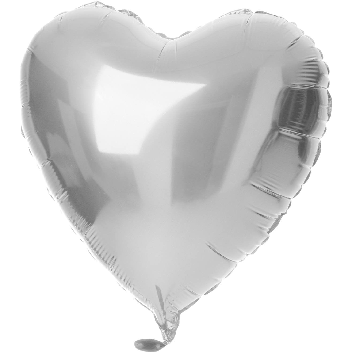 Ballon en aluminium en forme de cœur, 45 cm, argenté