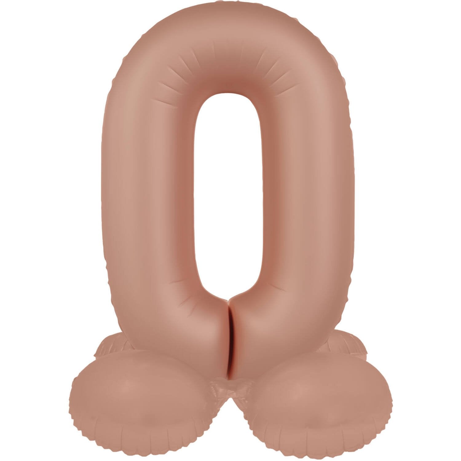 Palloncino numero 0 Vintage Rose Ultra Matte con supporto 41 cm