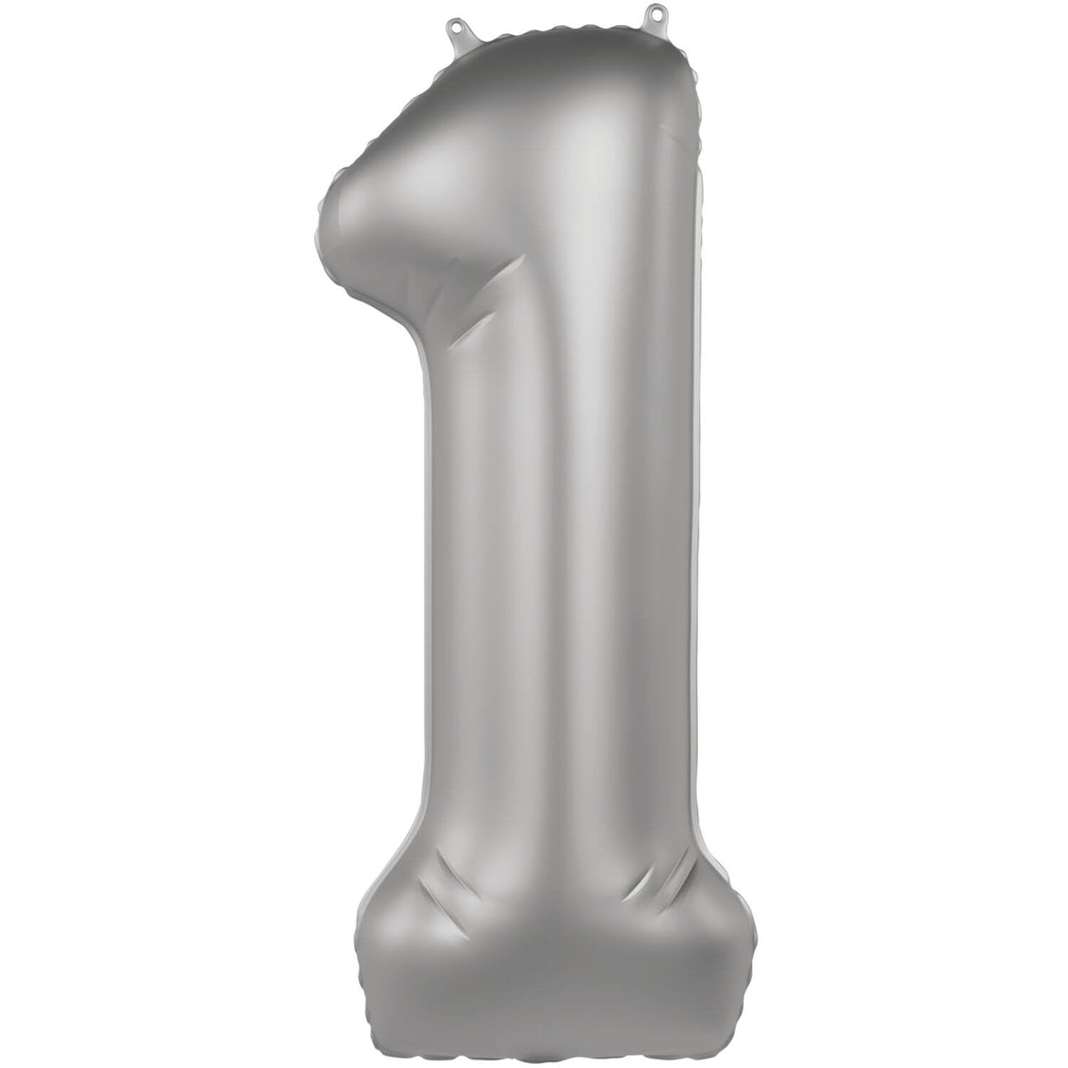 Ballon numéro 1 Clair de lune Argent Satin Pailleté 86 cm