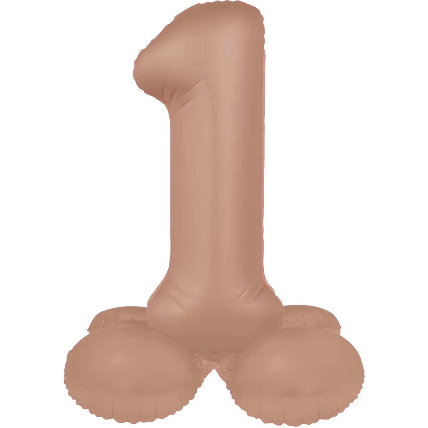 Palloncino numero 1 Vintage Rose Ultra Matte con supporto 41 cm