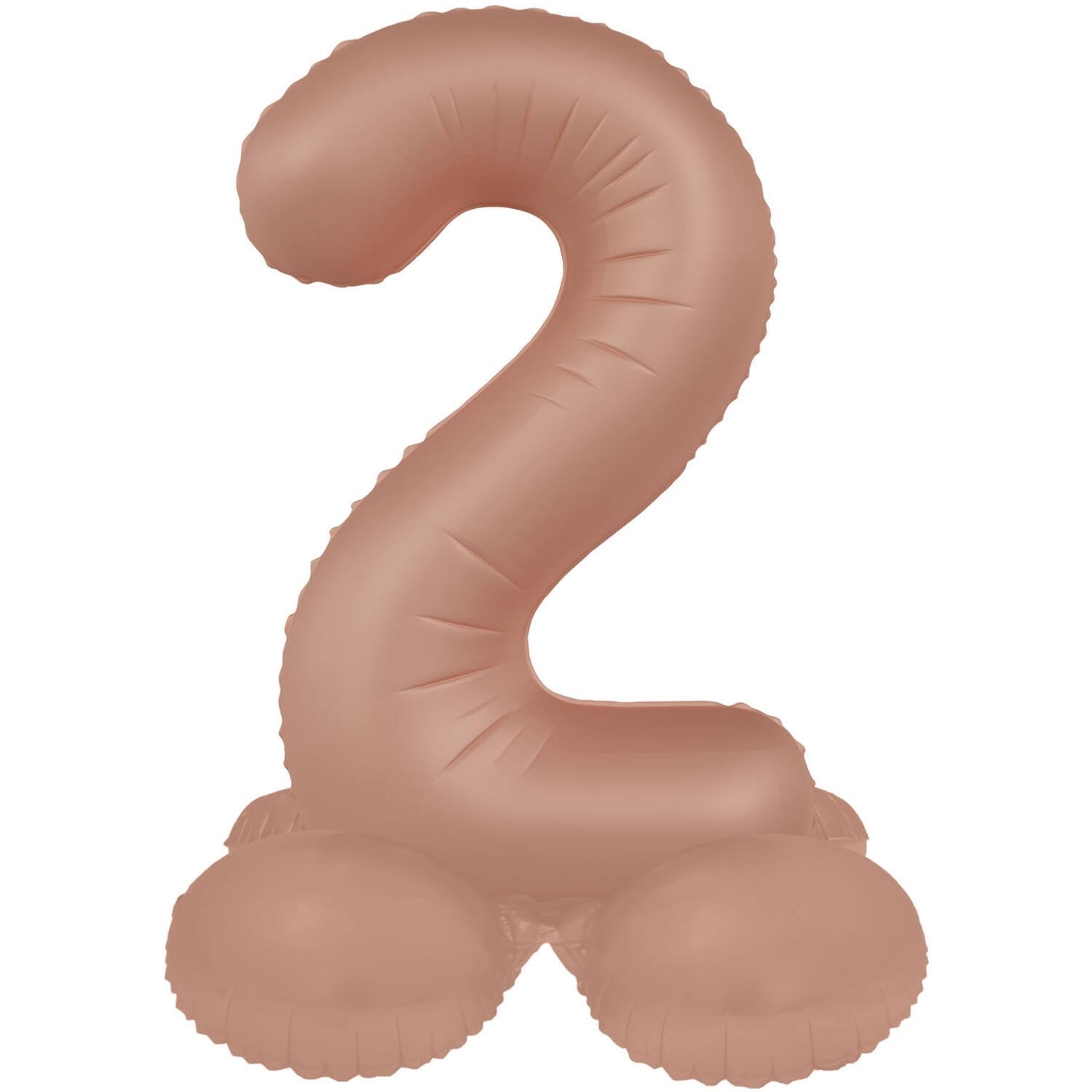 Palloncino numero 2 Vintage Rose Ultra Matte con supporto 41 cm