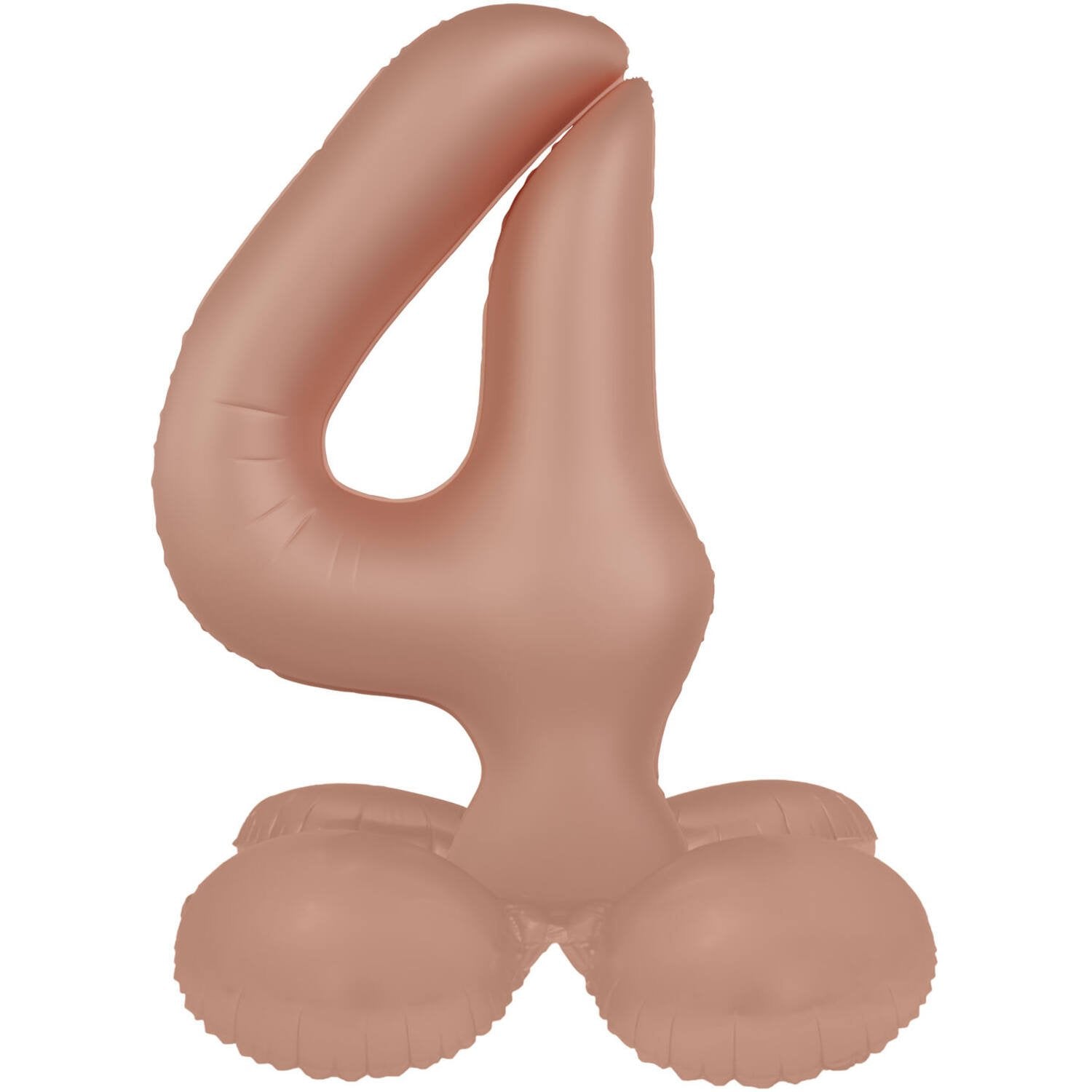 Palloncino numero 4 Vintage Rose Ultra Matte con supporto 41 cm