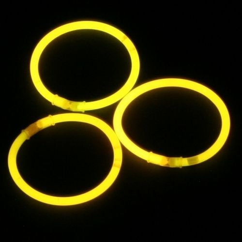 100 bracelets phosphorescents jaunes unis