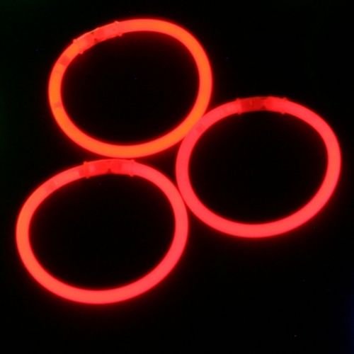100 braccialetti luminosi rossi a tinta unita