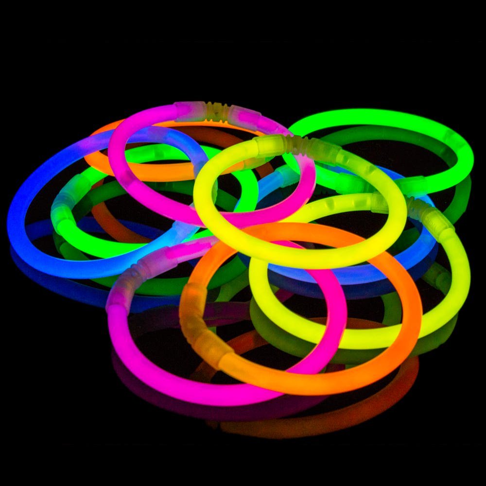 100 braccialetti luminosi assortiti monocolore