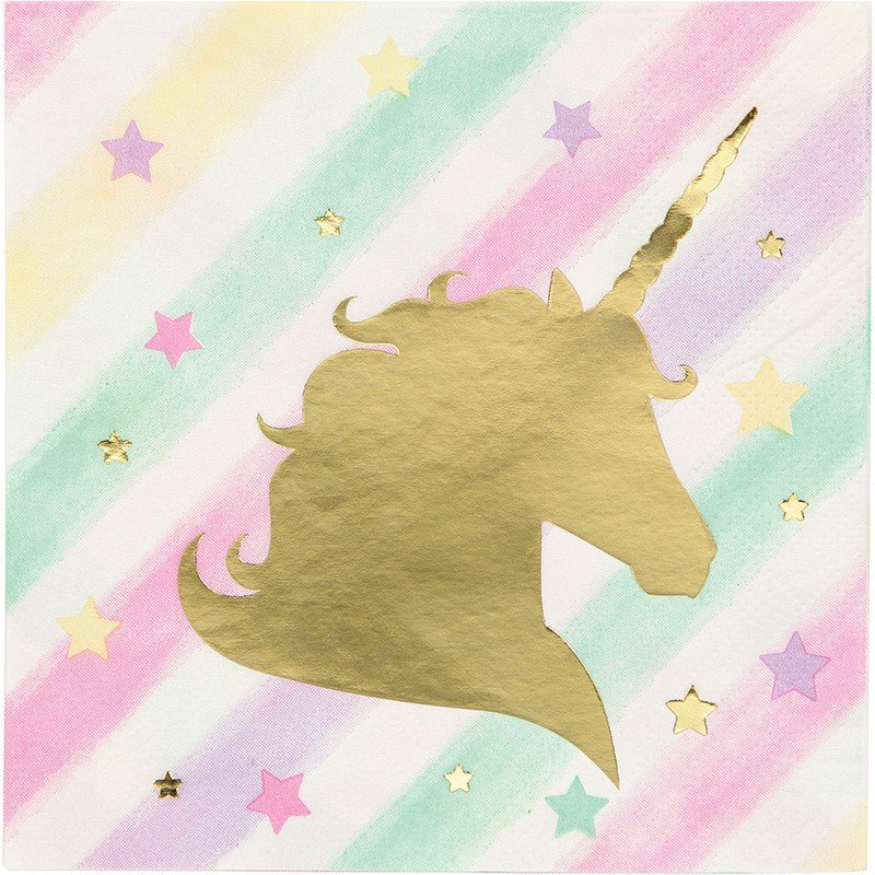 16 SERVILLETAS 25 CM FOIL  UNICORN SPARKLE