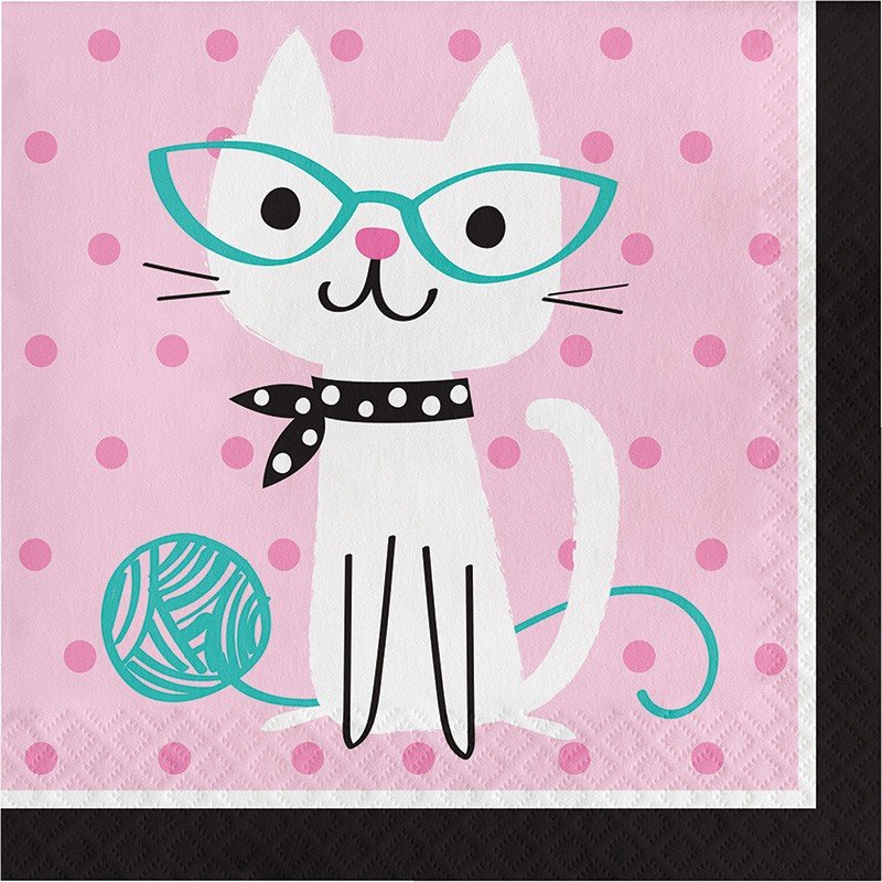 16 SERVILLETAS 33 CM CATS PARTY
