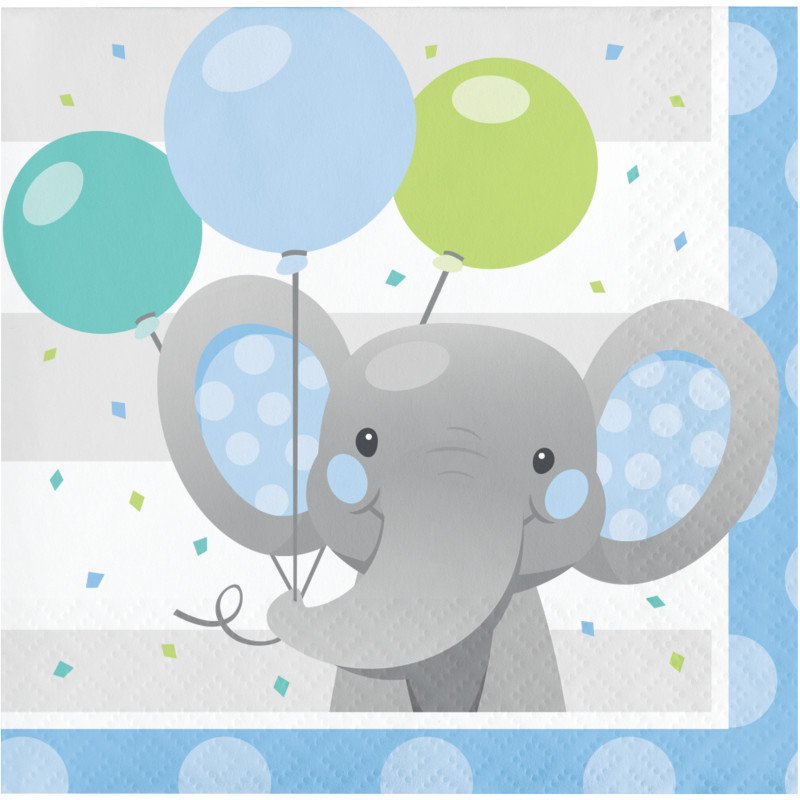 16 Servilletas 25 cm BLUE ELEPHANT