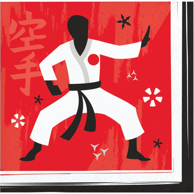 16 Tovaglioli 25 cm KARATE PARTY