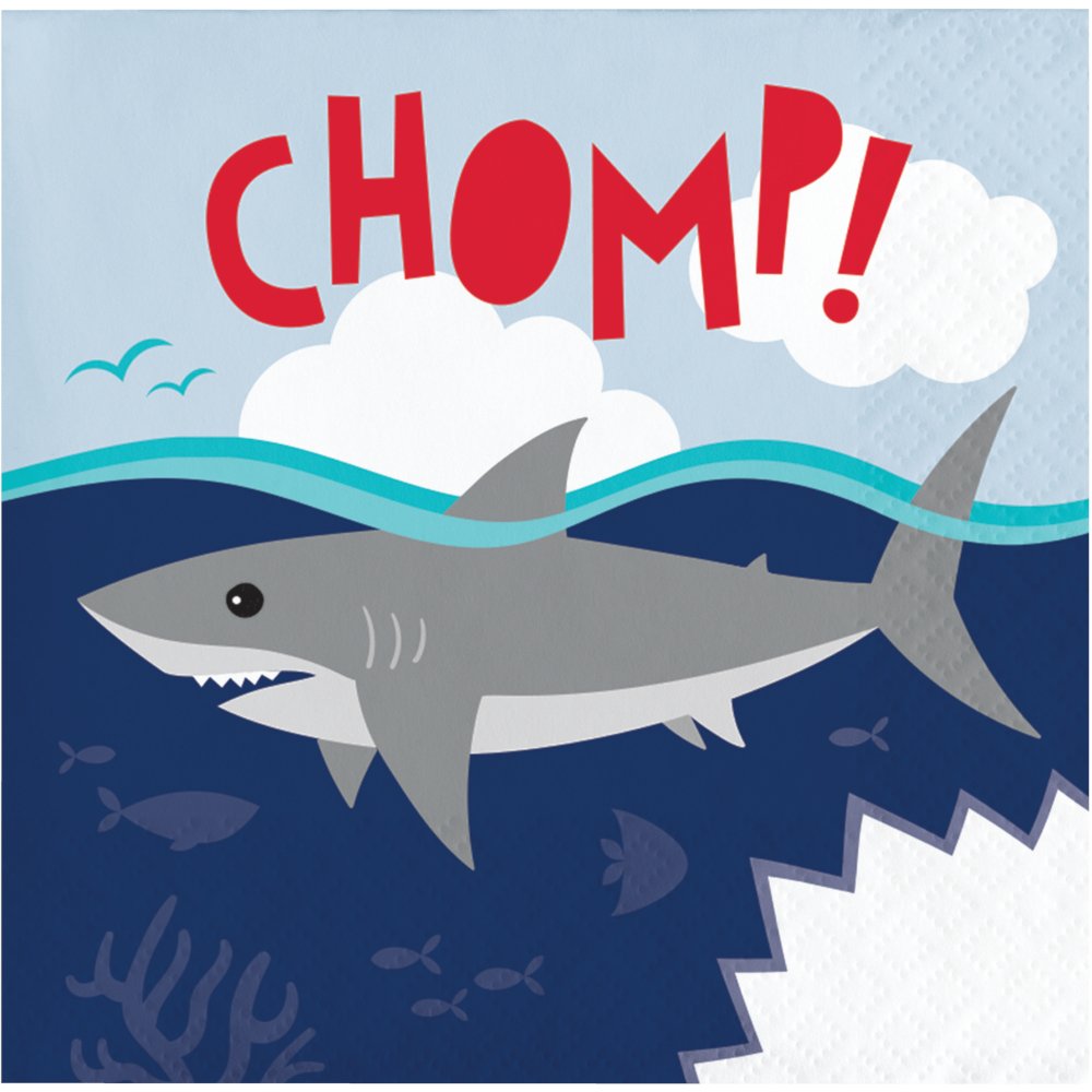 16 Tovaglioli 25 cm SHARK PARTY