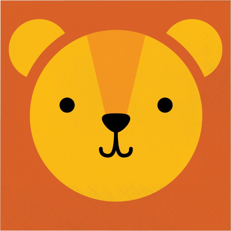 16 Servilletas 33 cm LION ANIMAL FACES