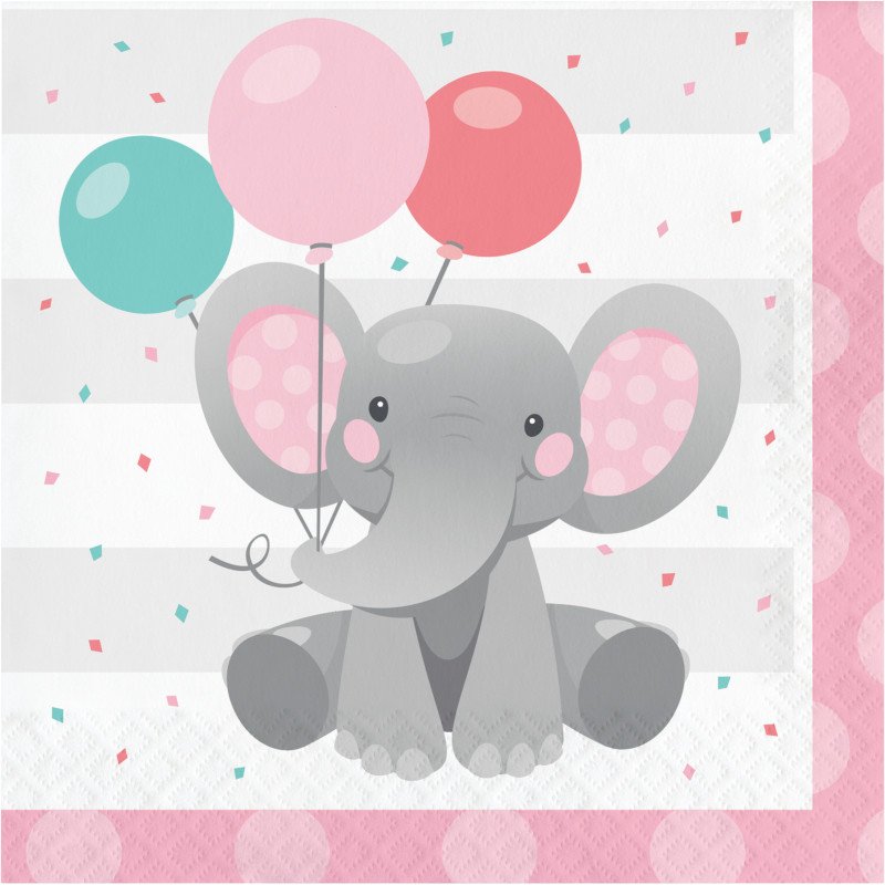 16 Servilletas 33 cm PINK ELEPHANT
