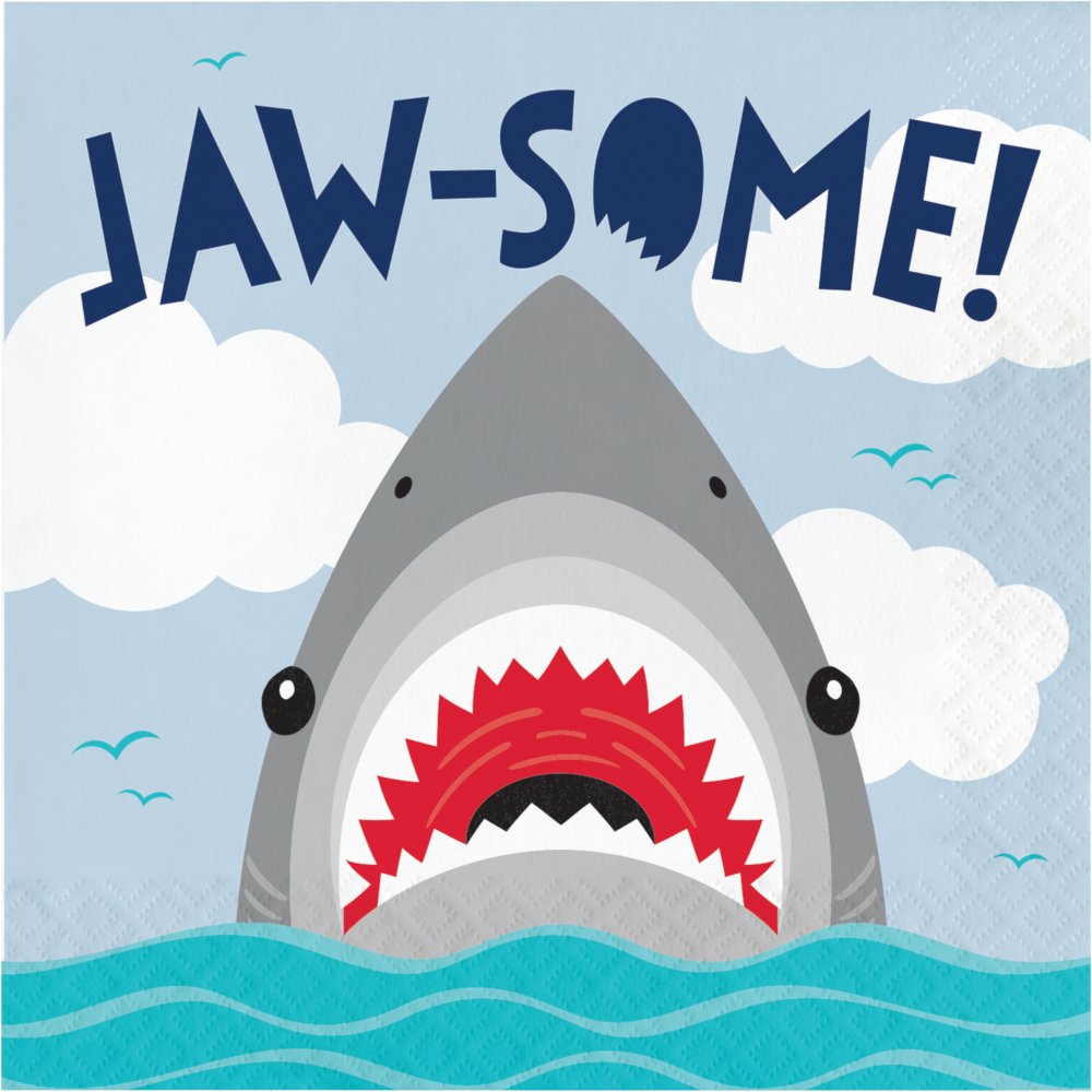 16 serviettes de table 33 cm SHARK PARTY