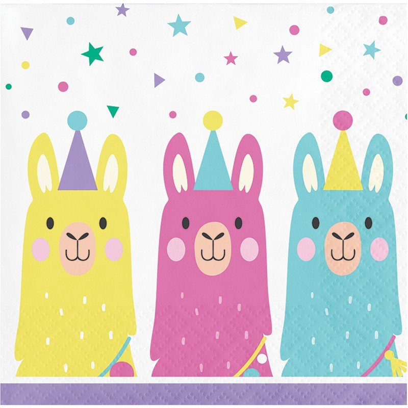 16 tovaglioli per feste a tema lama da 25 cm