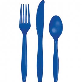 18 POSATE IN PLASTICA COBALTO PREMIUM