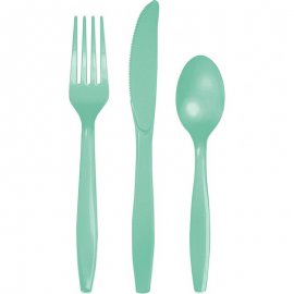 18 POSATE IN PLASTICA PREMIUM MENTA FRESCA