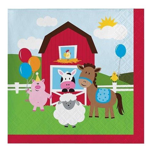 16 SERVILLETAS 25 CM FARM ANIMALS FUN