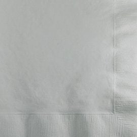 20 SERVIETTES 25 CM ARGENT BRILLANT