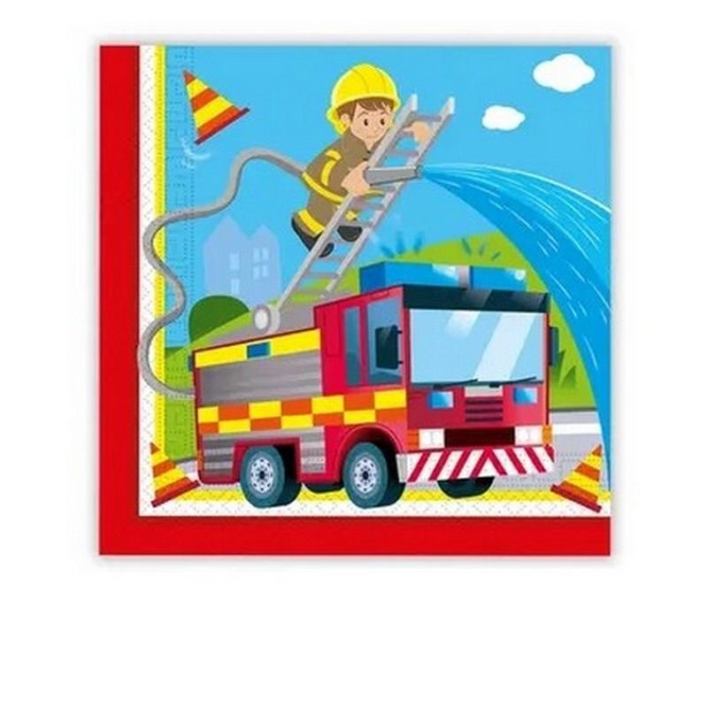 20 SERVIETTES DE 33 CM POUR POMPIERS