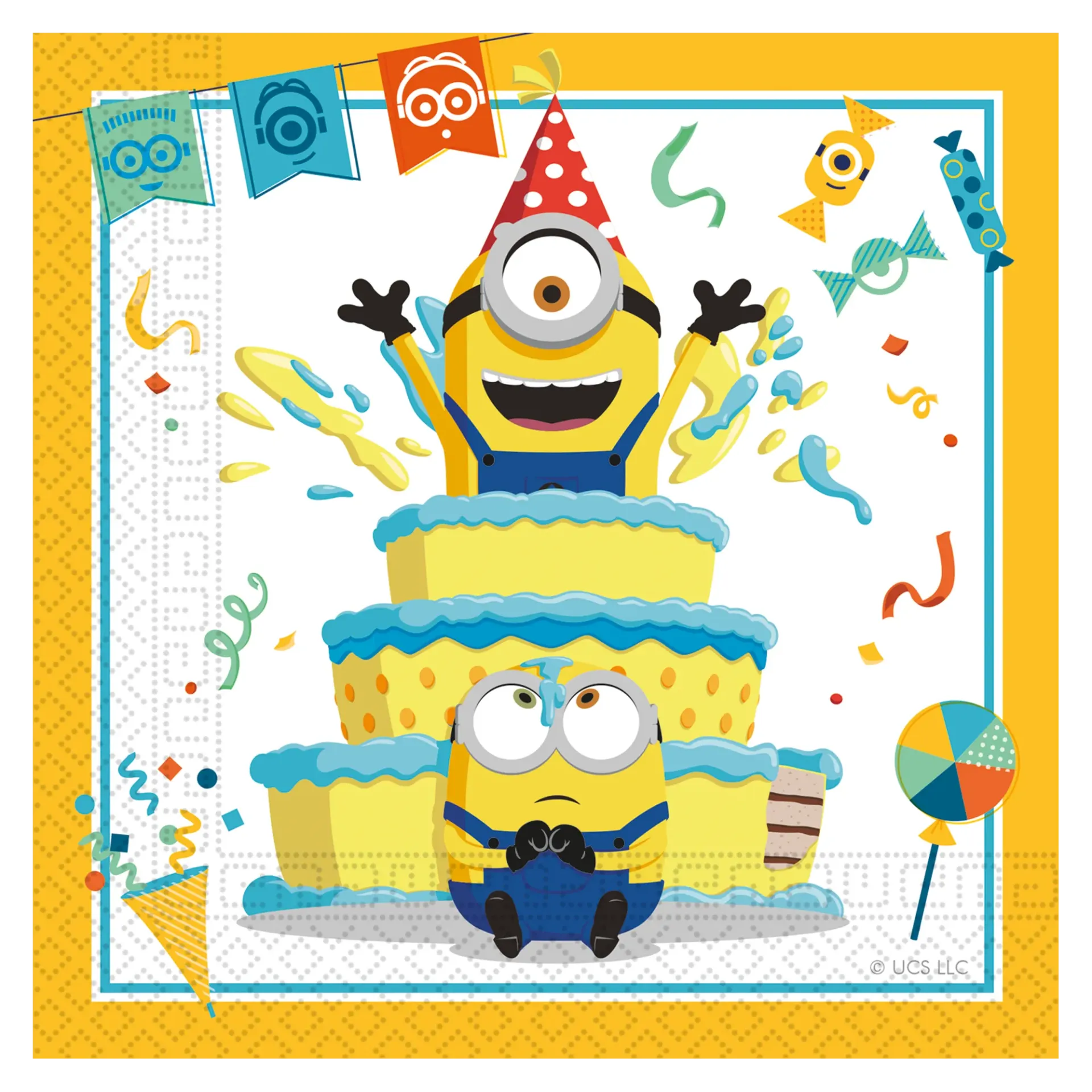 20 serviettes Minions 33 cm