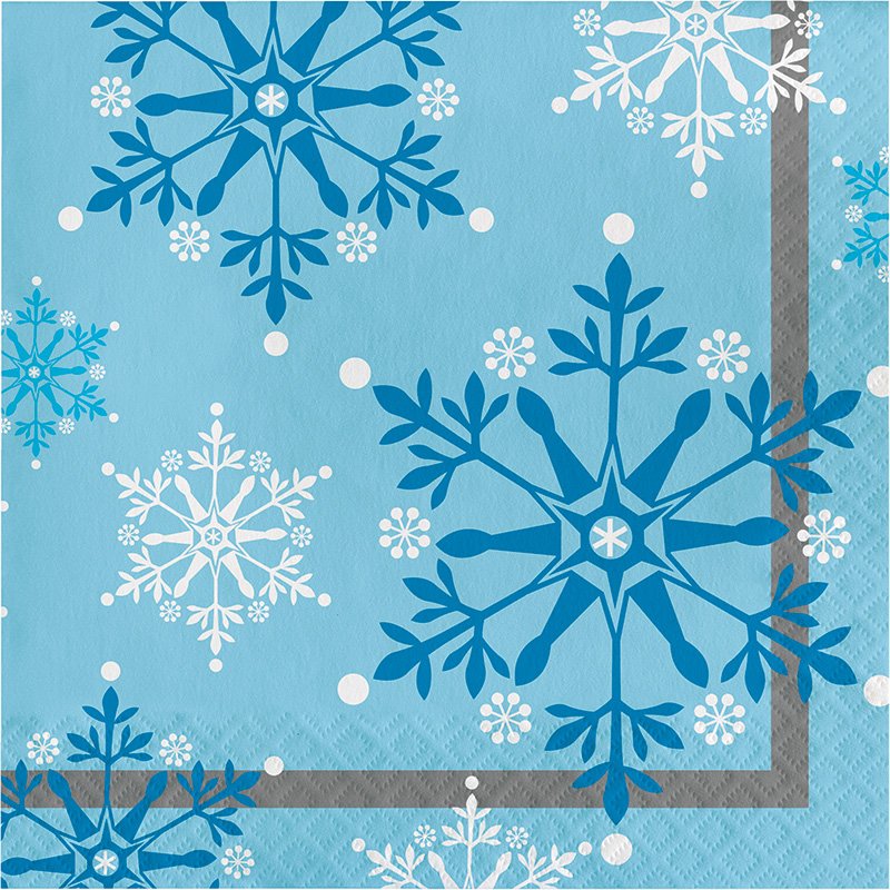 20 Tovaglioli 33 Cm Fiocchi di Neve