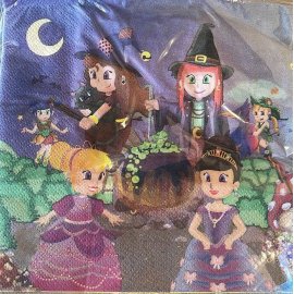 20 serviettes de table fées, princesses et sorcières