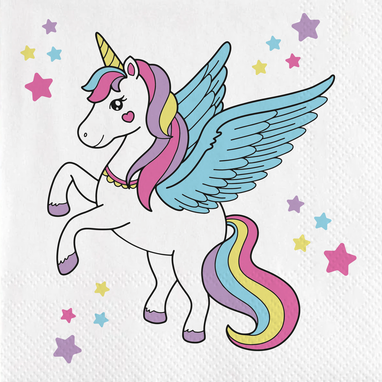 20 tovaglioli magici unicorno 33 cm