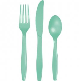 SET DI 24 POSATE IN PLASTICA PREMIUM MENTA FRESCA