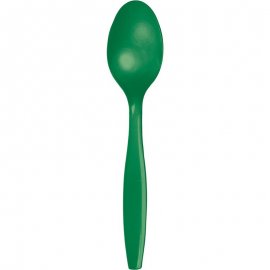 24 CUCCHIAI DI PLASTICA PREMIUM VERDE SMERALDO