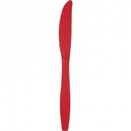24 COLTELLI PREMIUM CLASSICI IN PLASTICA ROSSA