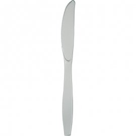 24 CUCHILLOS PLASTICO PREMIUM SHIMMERING SILVER