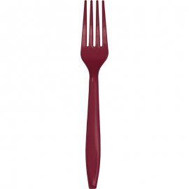 24 TENEDORES PLASTICO PREMIUM BURGUNDY