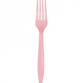 24 TENEDORES PLASTICO PREMIUM CLASSIC PINK