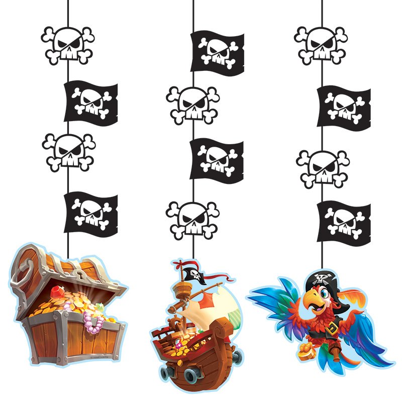 3 Decoraciones Colgantes Pirate Party