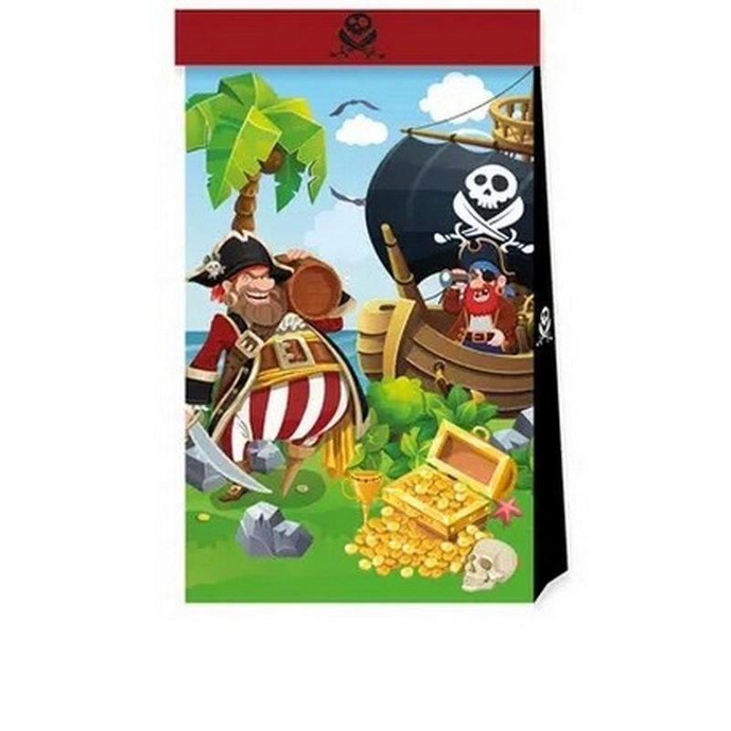 4 SACS EN PAPIER PIRATES DE L'ÎLE