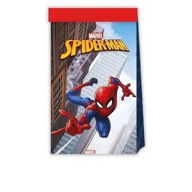 4 SACCHETTI DI CARTA SPIDERMAN