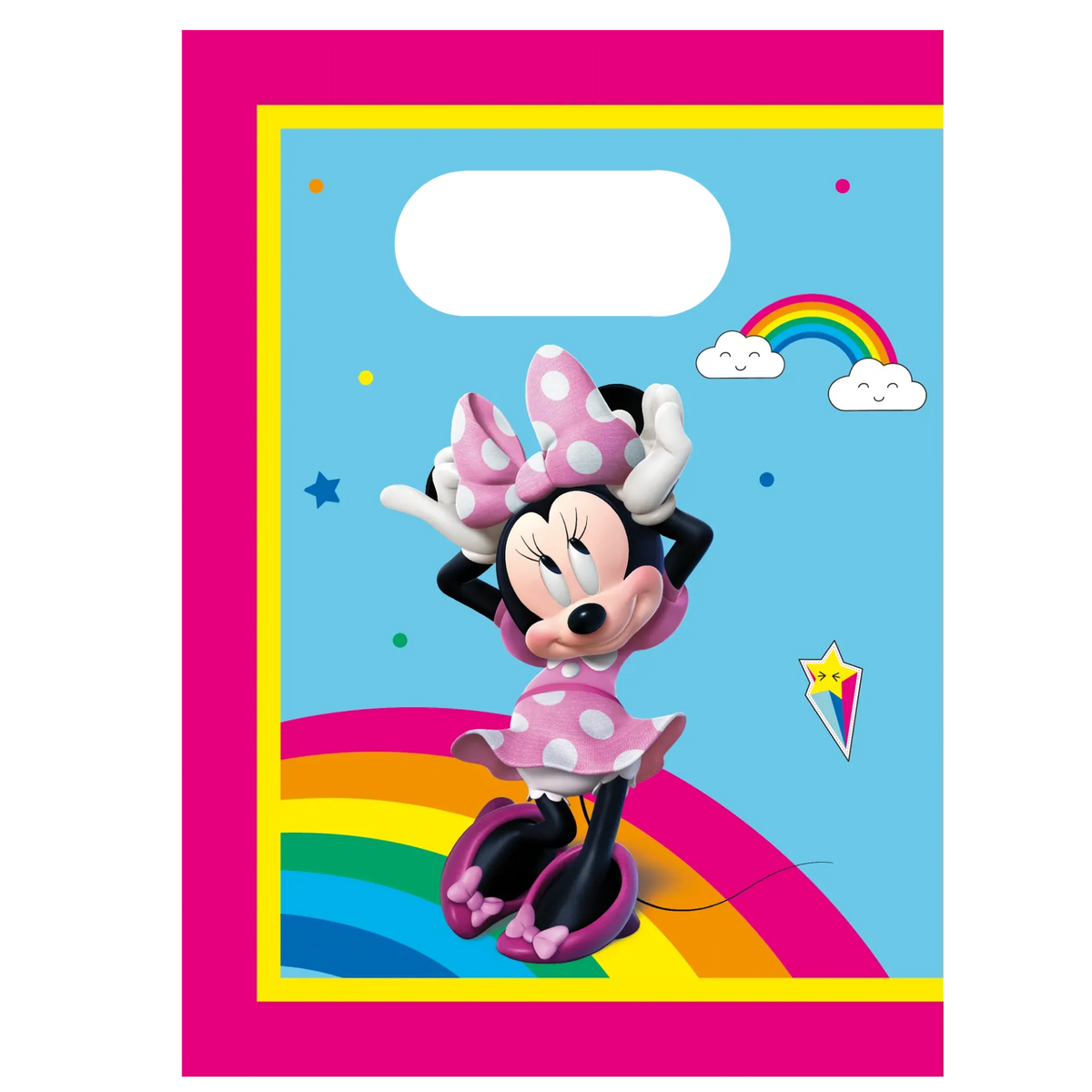 4 SACCHETTI DI CARTA MINNIE ARCOBALENO