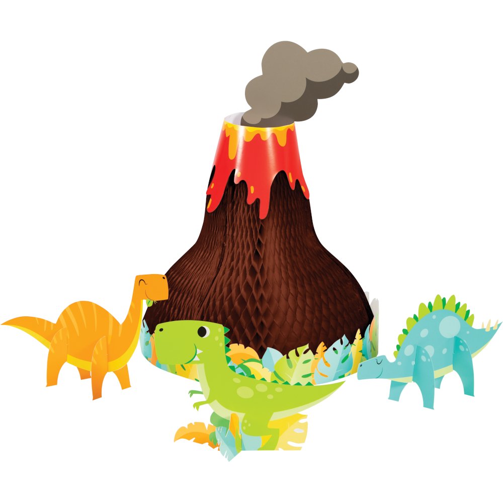 4 centrotavola per feste a tema dinosauri 3D