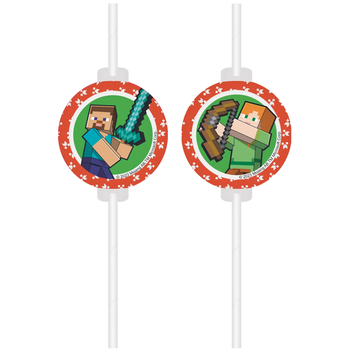 4 PAJITAS DE PAPEL MINECRAFT