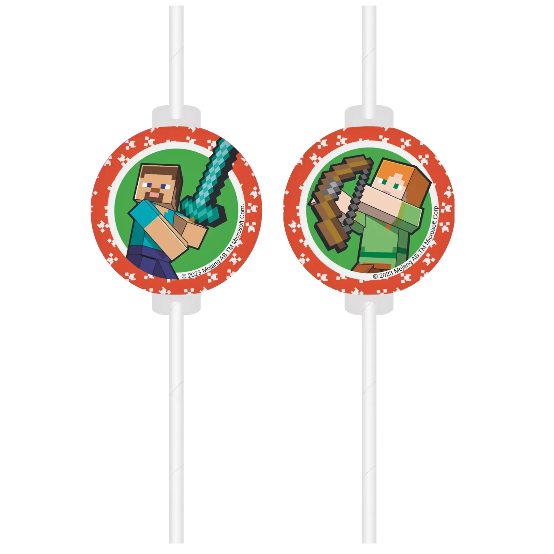 4 PAJITAS DE PAPEL MINECRAFT