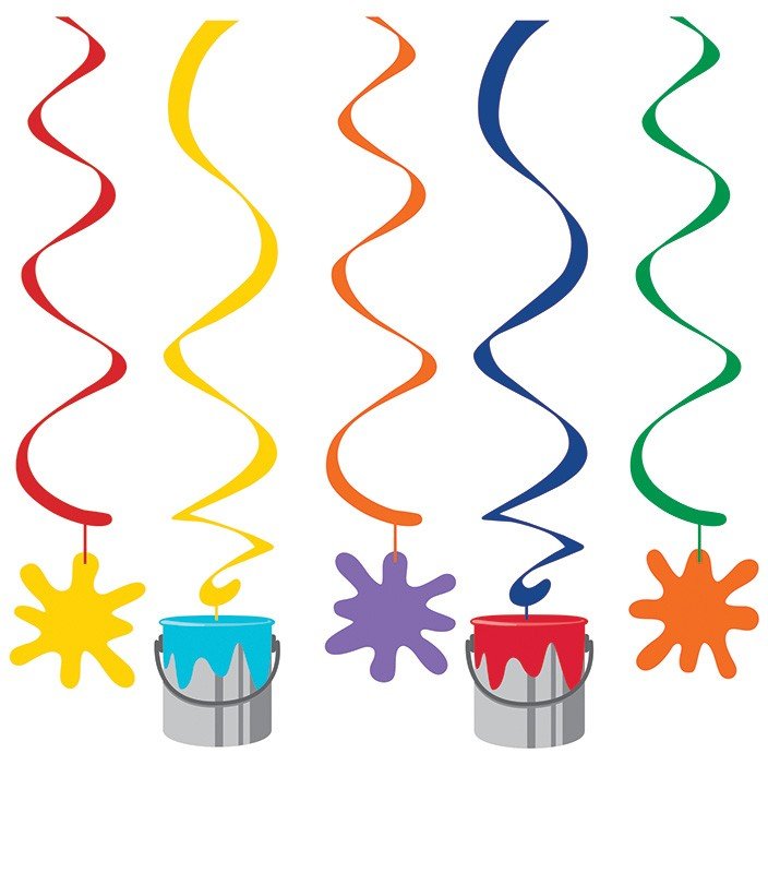 5 DECORACIONES COLGANTES ART PARTY