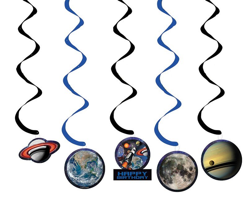 5 DECORAZIONI DA APPENDERE SPACE BLAST
