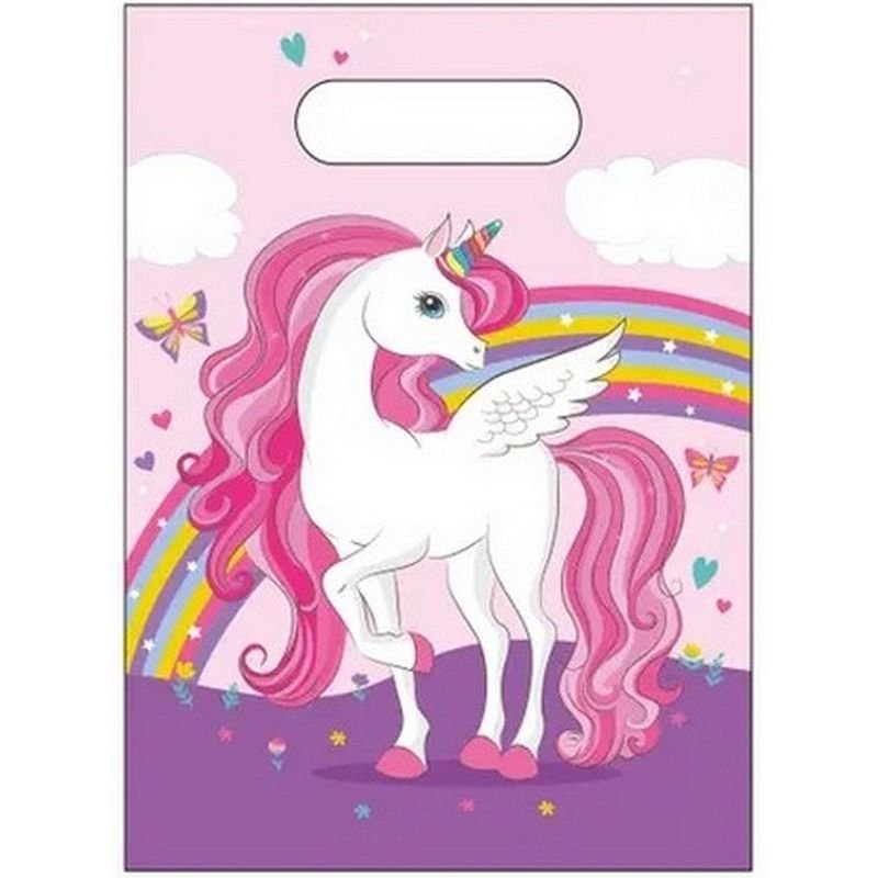 6 BORSE Unicorno Colori Arcobaleno