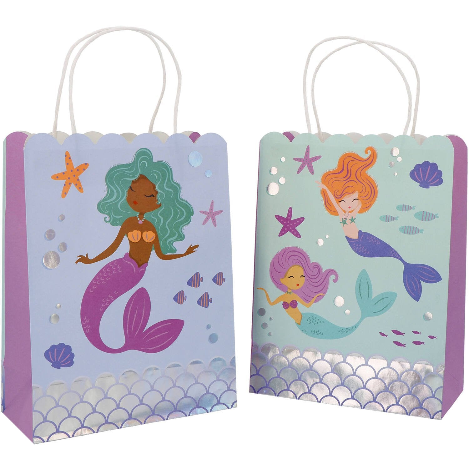 6 Bolsas de Regalo Mermaid Magic 20 x 27 cm