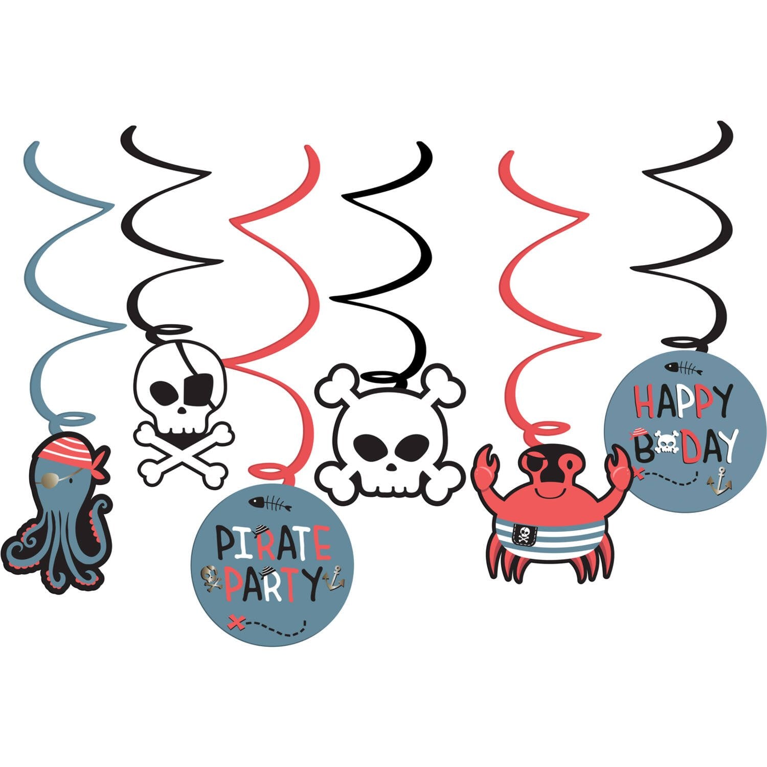 6 Decoraciones Colgantes Pirata