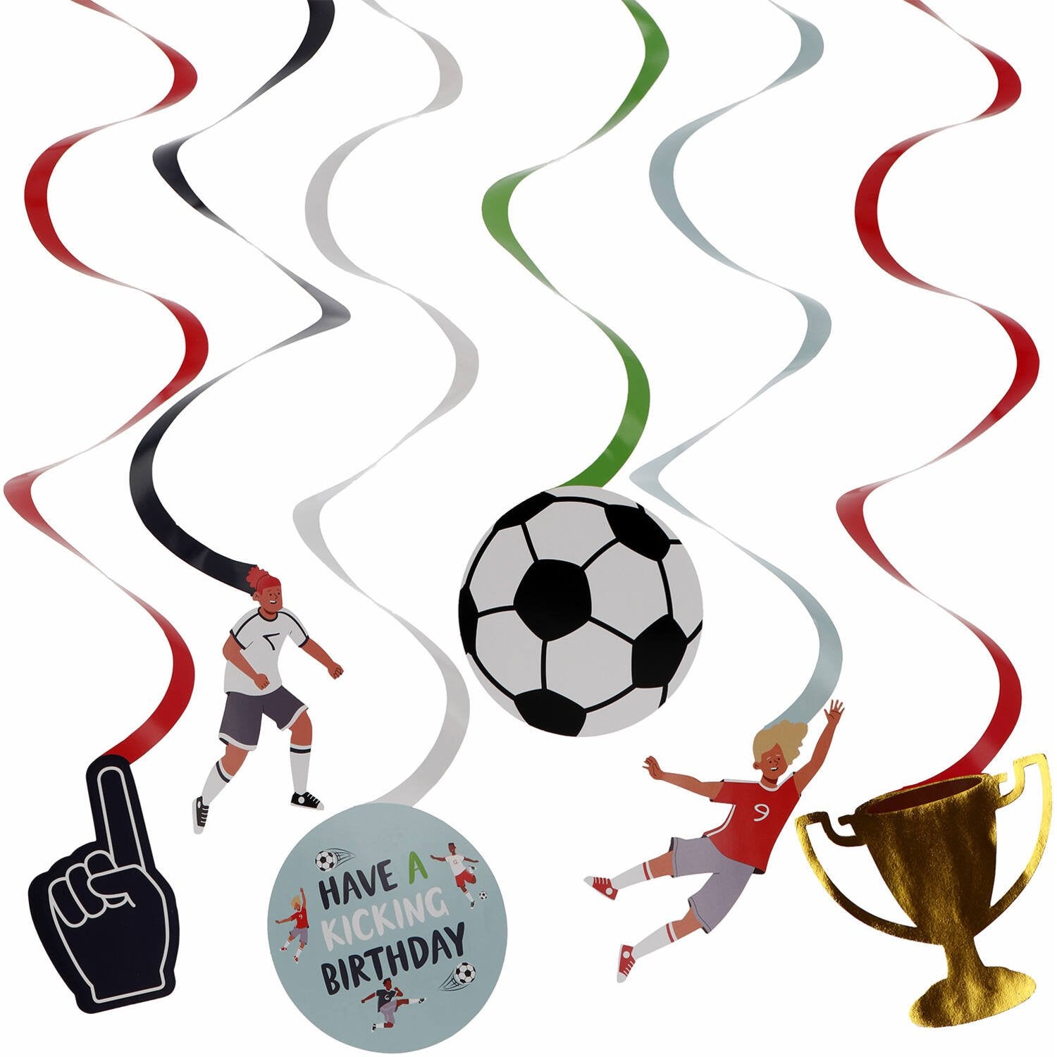 6 decorazioni da calcio sospese