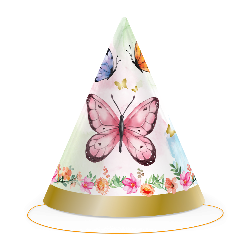 6 cappelli da festa a forma di farfalle